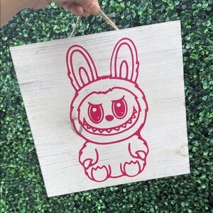 Handmade Labubu Bunny Wall Art 10”X10”